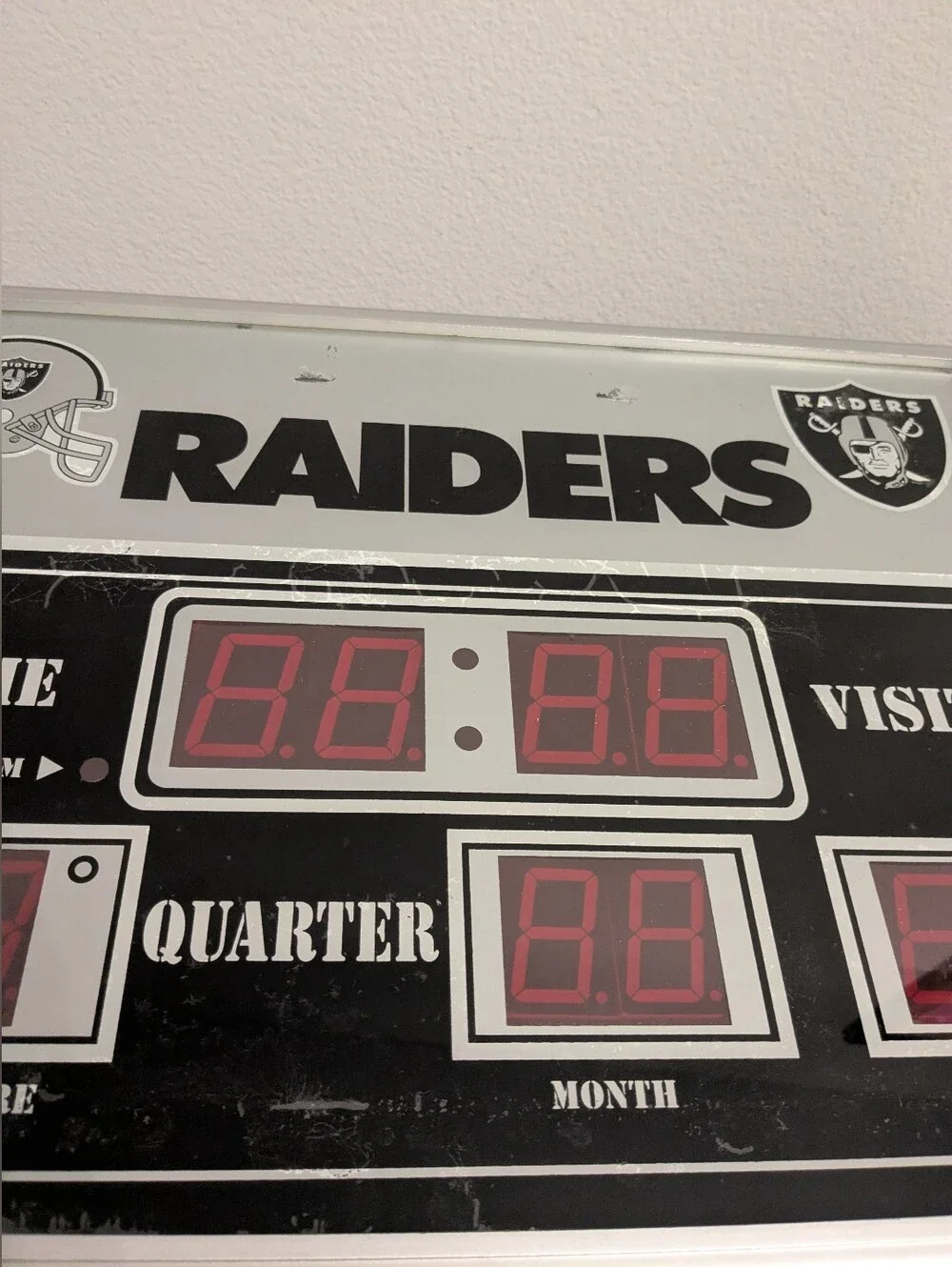 NFL RAIDERS Football Digital Scoreboard Display Clock (READ)